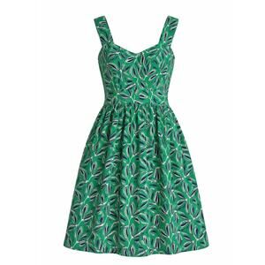 Tulle Green Printed Fit & Flare Dress Sleeveless - Size Medium